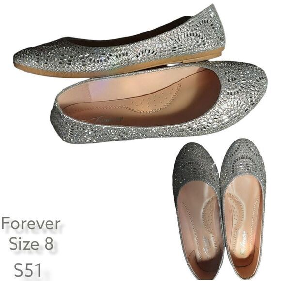 Forever Comfort Rhinestone Crystal Embellished Ballet Flats - Picture 2 of 2